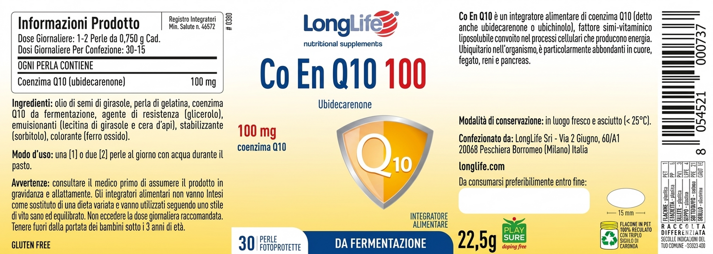 Longlife Q10 200mg + Vitamina E – Integratore Antiossidante